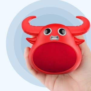 fitsmart bluetooth animal face speaker portable wireless stereo sound red