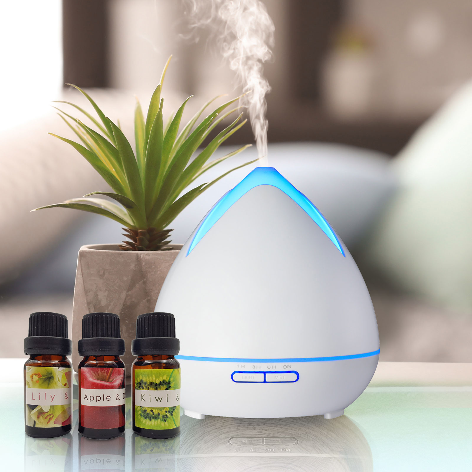 essential oils ultrasonic aromatherapy diffuser air humidifier purify 400ml white