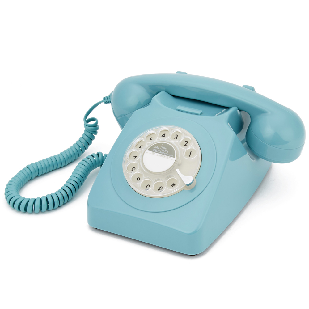 gpo retro gpo 746 rotary telephone blue