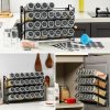 spice rack organiser with 28 spice jars, spice labels, funnel and marker for kitchen countertop spice rack organiser with 28 spice jars, spice labels, funnel and marker for kitchen countertop