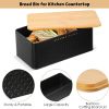 bread bin with bamboo lid used as chopping board for kitchen countertop bread bin with bamboo lid used as chopping board for kitchen countertop