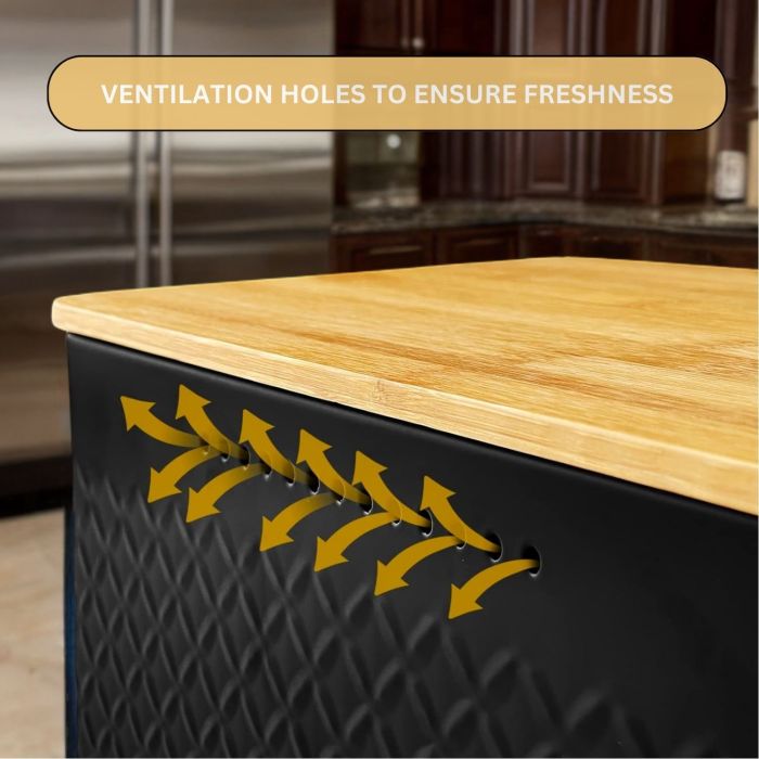 bread bin with bamboo lid used as chopping board for kitchen countertop bread bin with bamboo lid used as chopping board for kitchen countertop
