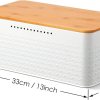 bread bin with bamboo lid used as chopping board for kitchen countertop