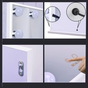 hollywood makeup vanity mirror with led lights and detachable 10x magnification mirror (white, 62 x 51 cm) hollywood makeup vanity mirror with led lights and detachable 10x magnification mirror (white, 62 x 51 cm)