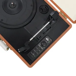 mbeat aria retro turntable with bluetooth & usb disk record