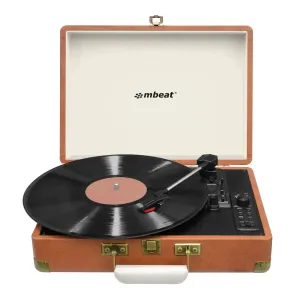 mbeat aria retro turntable with bluetooth & usb disk record