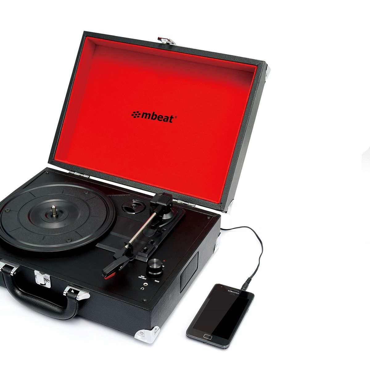 mbeat retro briefcase styled usb turntable