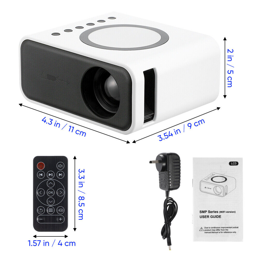 mini portable smart projector hd 1080p android wifi bluetooth home theater new