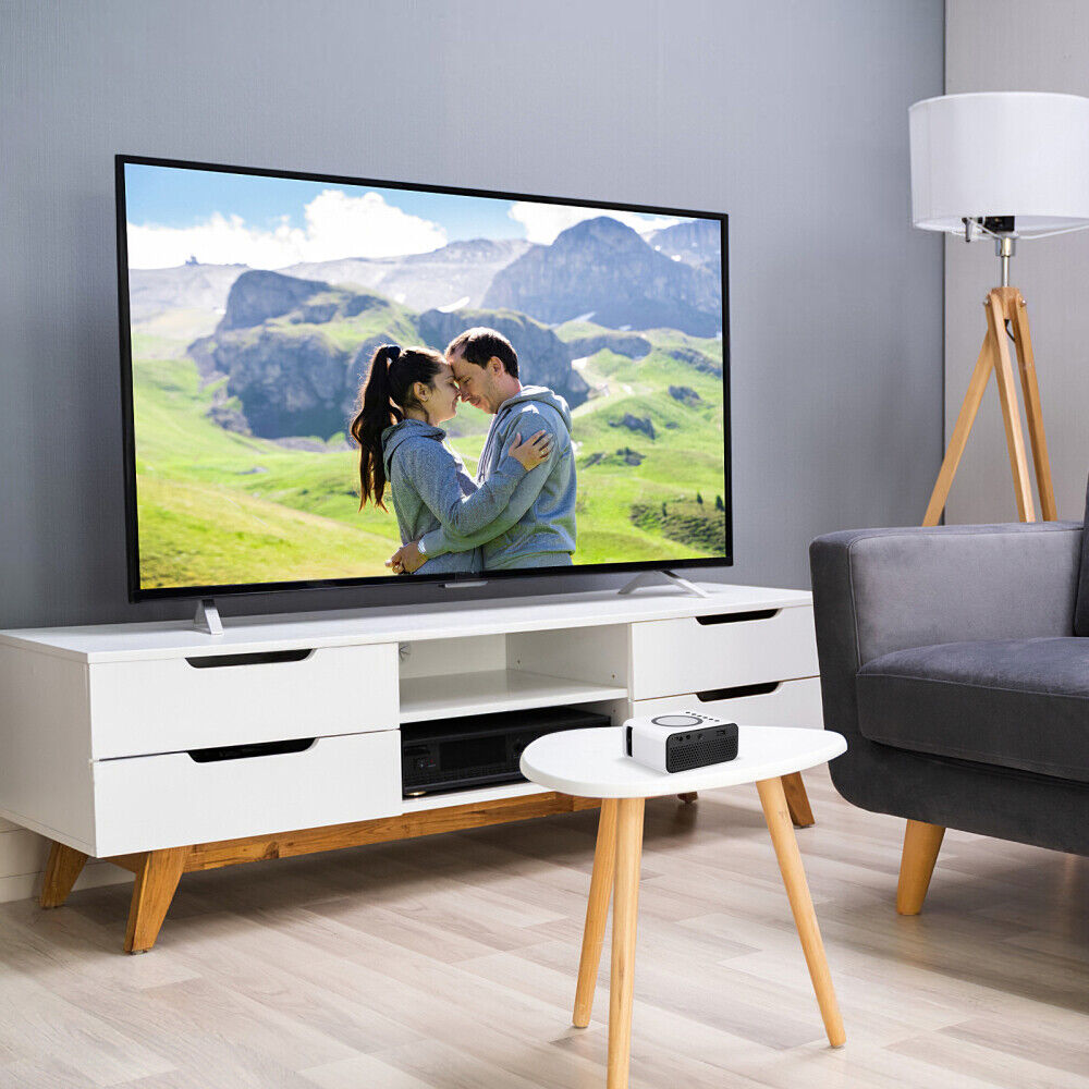 mini portable smart projector hd 1080p android wifi bluetooth home theater new