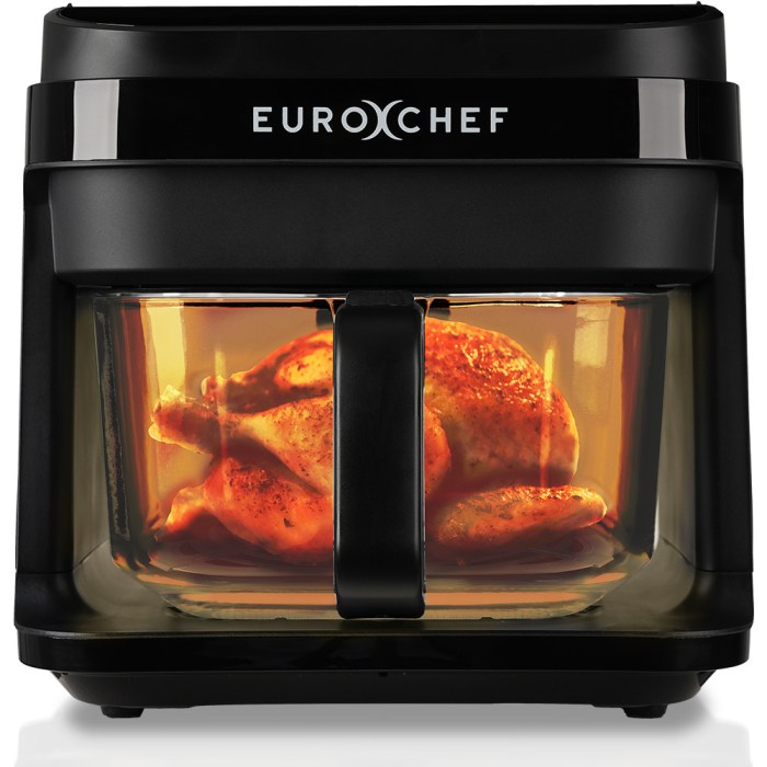 EUROCHEF 6.5L Air Fryer, Electric Digital Airfryer with Glass Container, Black EUROCHEF 6.5L Air Fryer, Electric Digital Airfryer with Glass Container, Black
