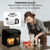 eurochef 6.5l air fryer, electric digital airfryer with glass container, black eurochef 6.5l air fryer, electric digital airfryer with glass container, black