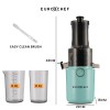 eurochef cold press slow juicer machine, large chute, 200w, seafoam green