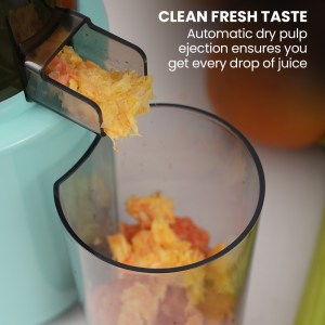 eurochef cold press slow juicer machine, large chute, 200w, seafoam green