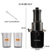 eurochef cold press slow juicer machine, large chute, 200w, charcoal grey