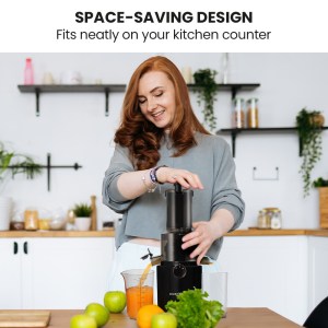 eurochef cold press slow juicer machine, large chute, 200w, charcoal grey