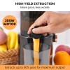 eurochef cold press slow juicer machine, large chute, 200w, charcoal grey