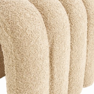 ridge arch ottoman stool teddy fleece fabric foot rest 45cm beige ridge arch ottoman stool teddy fleece fabric foot rest 45cm beige