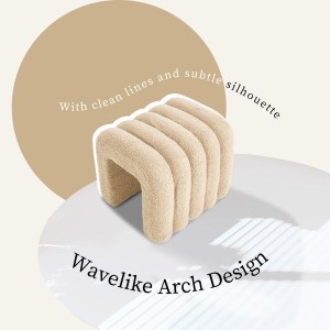 ridge arch ottoman stool teddy fleece fabric foot rest 45cm beige ridge arch ottoman stool teddy fleece fabric foot rest 45cm beige