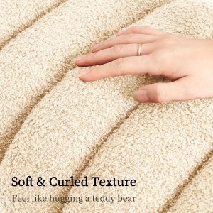 ridge arch ottoman stool teddy fleece fabric foot rest 45cm beige ridge arch ottoman stool teddy fleece fabric foot rest 45cm beige