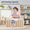 ridge arch ottoman stool teddy fleece fabric foot rest 45cm beige