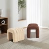 ridge arch ottoman stool teddy fleece fabric foot rest 45cm beige