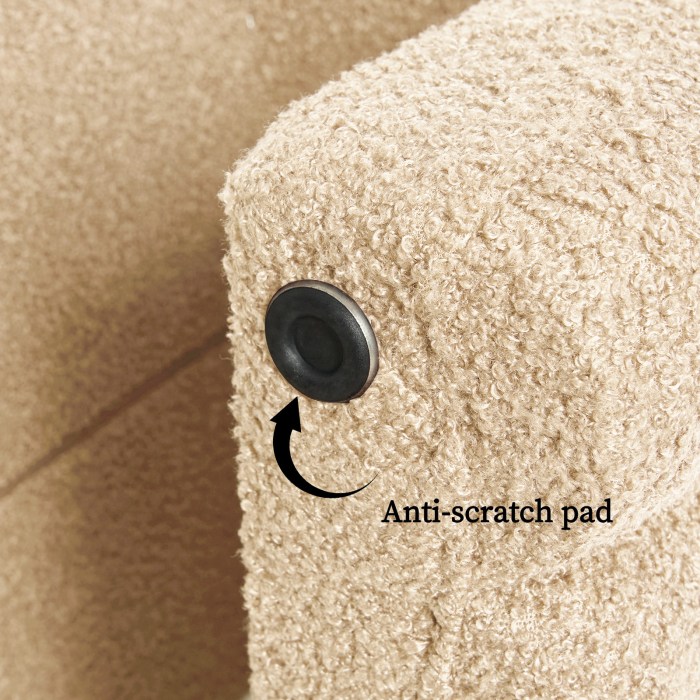 ridge arch ottoman stool teddy fleece fabric foot rest 45cm beige