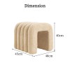 ridge arch ottoman stool teddy fleece fabric foot rest 45cm beige
