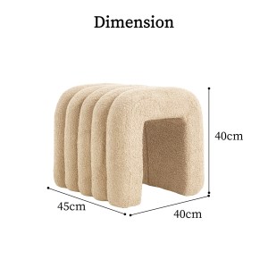 ridge arch ottoman stool teddy fleece fabric foot rest 45cm beige ridge arch ottoman stool teddy fleece fabric foot rest 45cm beige