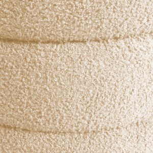 round stacked ottoman stool teddy fleece fabric foot rest 38cm beige