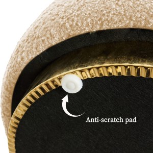 round stacked ottoman stool teddy fleece fabric foot rest 38cm beige