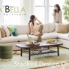 2x round stacked ottoman stool teddy fleece fabric foot rest 38cm green