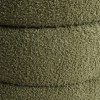 2x round stacked ottoman stool teddy fleece fabric foot rest 38cm green