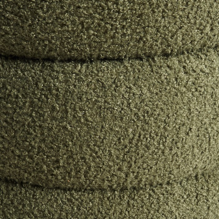 2x round stacked ottoman stool teddy fleece fabric foot rest 38cm green