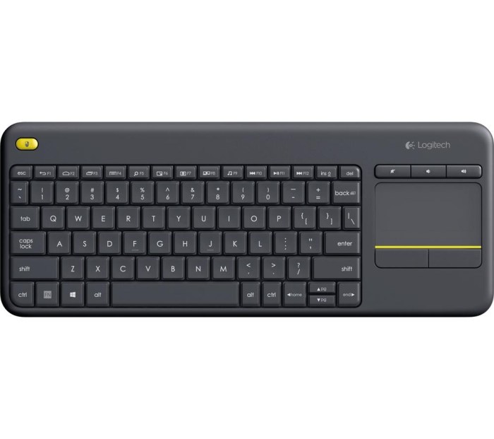 logitech k400 plus touch wireless keyboard black (920 007165)