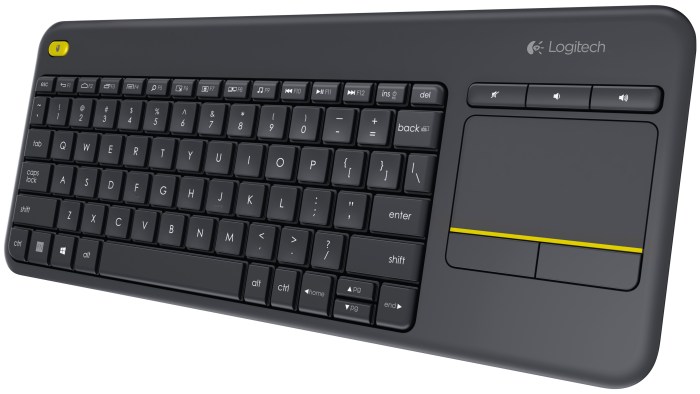 logitech k400 plus touch wireless keyboard black (920 007165)