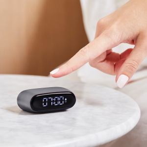 lexon minut mini alarm clock gunmetal