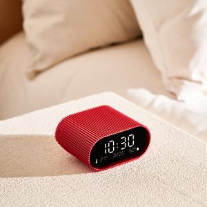 lexon ray clock lcd alarm clock with temperature / humidity display red lexon ray clock lcd alarm clock with temperature / humidity display red