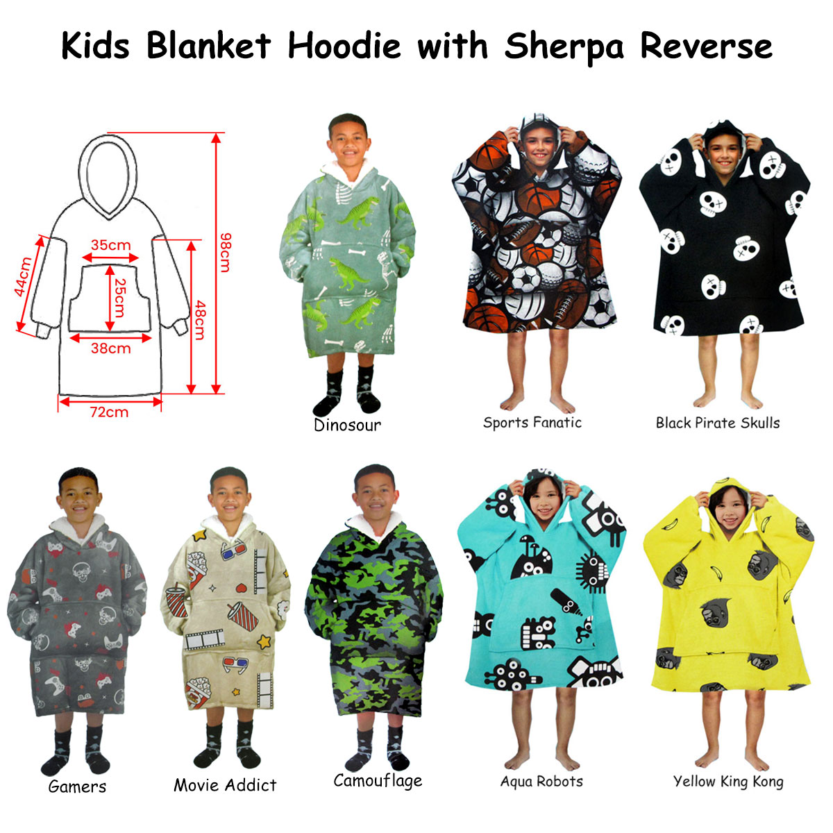 blanket hoodie with sherpa reverse yellow king kong