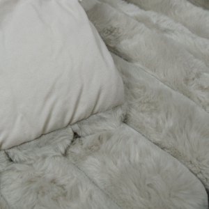 jane barrington arna natural 3 pcs channel faux bunny fur comforter set queen
