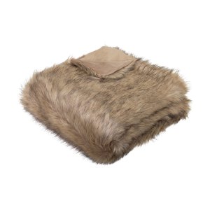 j.elliot home grizzly brown faux fur throw