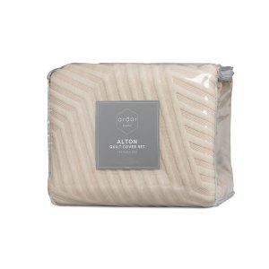 ardor alton linen jacquard embossed texture geo quilt cover set king ardor alton linen jacquard embossed texture geo quilt cover set king
