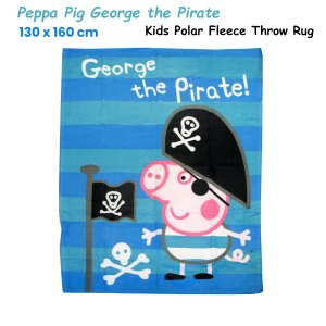 peppa pig george the pirate printed polar fleece throw rug 130 x 160 cm