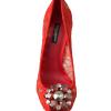 dolce & gabbana women's red taormina lace crystal heels pumps shoes 36.5 eu dolce & gabbana women's red taormina lace crystal heels pumps shoes 36.5 eu
