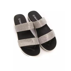 two strap rhinestone low sandal with 4cm heel 39 eu women two strap rhinestone low sandal with 4cm heel 39 eu women