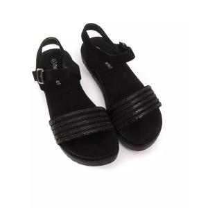 rhinestone ankle strap low sandal with 3cm heel 40 eu women