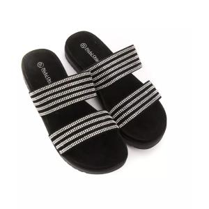 two strap rhinestone low sandal with 3 cm heel 36 eu women two strap rhinestone low sandal with 3 cm heel 36 eu women