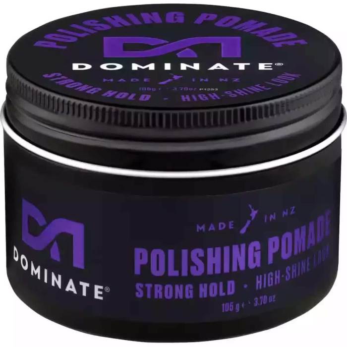 dominate polishing pomade strong hold high shine 105g dominate polishing pomade strong hold high shine 105g