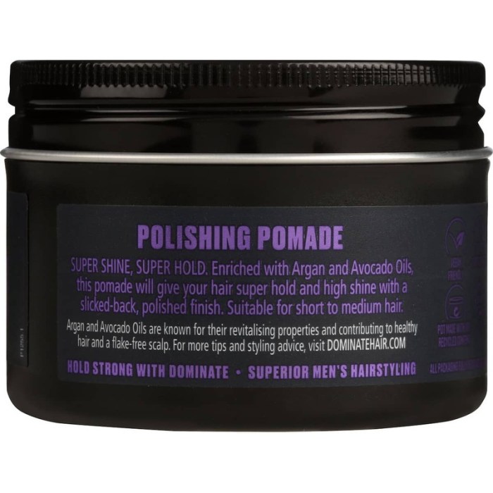 dominate polishing pomade strong hold high shine 105g dominate polishing pomade strong hold high shine 105g