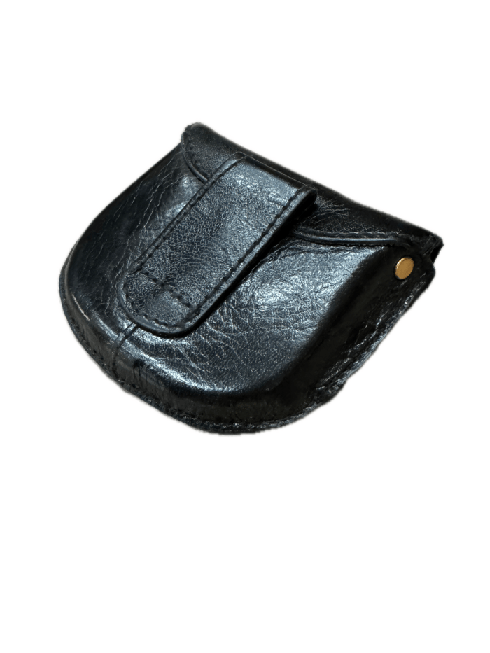 milleni genuine leather coin purse holder wallet with belt loop black