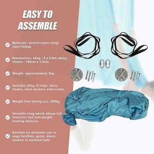 5x2.8m yoga pilates aerial silk kit swing anti gravity hammock 5x2.8m yoga pilates aerial silk kit swing anti gravity hammock